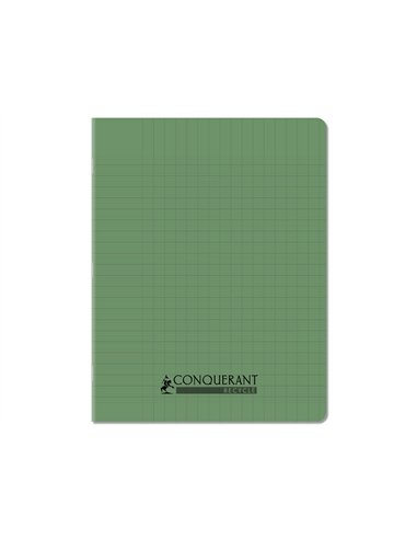 Cahier conquerant poplypropylene recycle indechirable et lavable 17x22 cm 96 pages seyes vert.