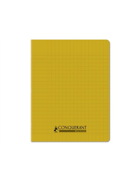 Cahier conquerant poplypropylene recycle indechirable et lavable 17x22 cm 96 pages seyes jaune.