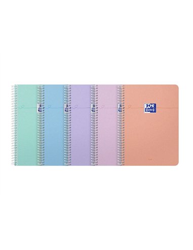 Carnet oxford smart spirale 105x148mm 100 pages optik paper 5x5 coloris pastel assortis lot 20 unites.