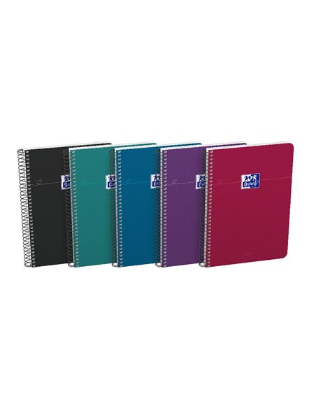 Cahier oxford smart spirale 4 trous 230x297mm 160 pages optik paper 5x5 coloris pastel assortis lot 20 unites.