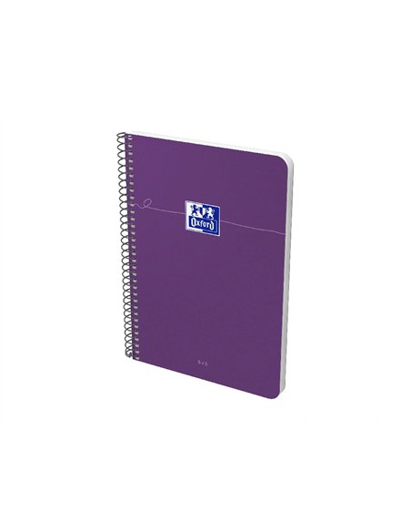 Cahier oxford smart spirale 4 trous 230x297mm 160 pages optik paper 5x5 coloris pastel assortis lot 20 unites.