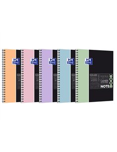 Cahier oxford smart spirale 4 trous 230x297mm 160 pages optik paper 5x5 coloris intense assortis lot 20.