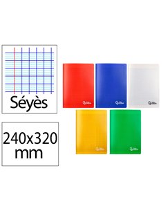 Cahier piqure liderpapel couverture pp 240x320mm 48p seyes coloris assortis lot 20 unites.
