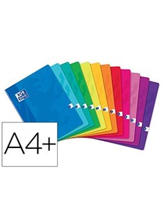 Cahier agrafe oxford classique carte pelliculee brillante a4+ 24x32cm 96 pages 90g 5x5mm marge 8.