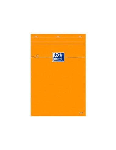 Bloc bureau oxford a4+ papier vélin surfin agrafé en tête couverture enveloppante 210x320mm 80f 80g 5x5mm coloris orange.
