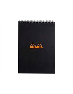 Bloc rhodia classic black a4 21x29.7cm couverture carte enduite reliure intégrale 80f 80g 5x5mm microperforé. 2
