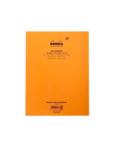 Bloc agrafe rhodia a4+ 21x31,8cm 160 pages 5x5mm microperforees detachables 4 trous lot 3 unites.
