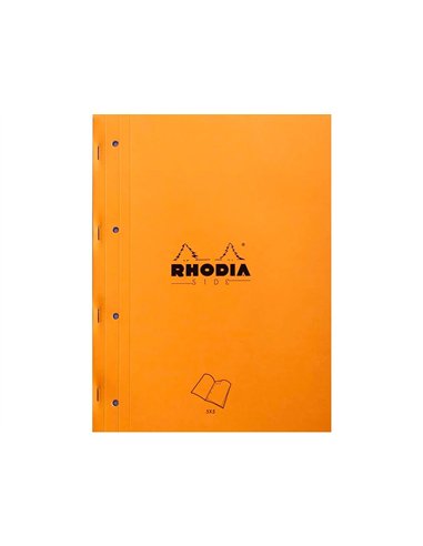 Bloc agrafe rhodia a4+ 21x31,8cm 160 pages 5x5mm microperforees detachables 4 trous lot 3 unites.