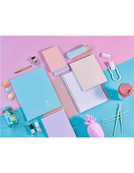 Cahier pique clairefontaine koverbook blush polypropylene opaque format a2 dim. 11x17cm 96 page.