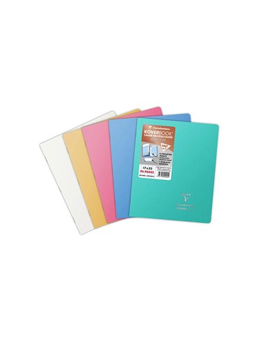 Cahier pique clairefontaine koverbook silver couverture pp opaque 170x220mm 96 pages reglure seyes coloris.