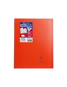 Cahier pique clairefontaine koverbook couverture polypropylene 24x32cm 96 pages 90g seyes coloris rouge.