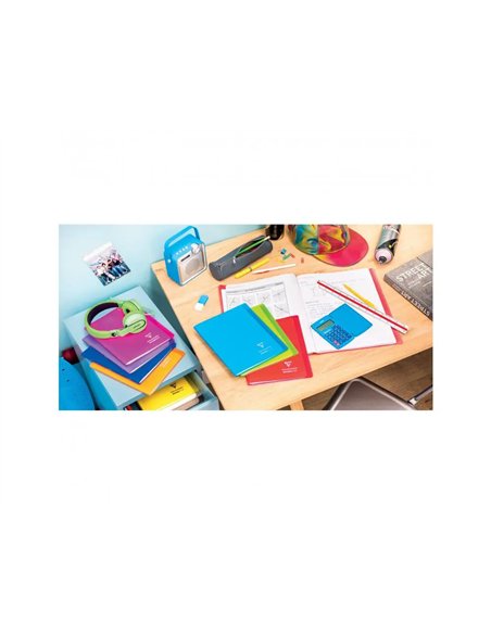 Cahier pique clairefontaine koverbook couverture polypropylene 24x32cm 96 pages 90g seyes coloris rouge.