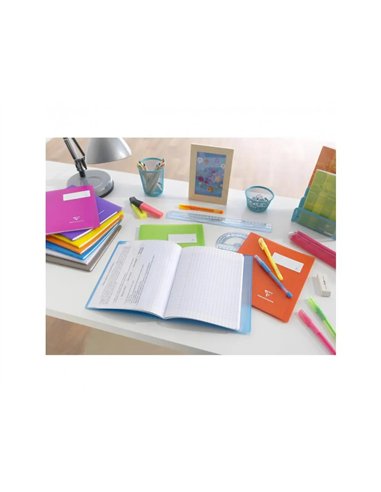 Cahier pique clairefontaine koverbook couverture polypropylene 24x32cm 96 pages 90g seyes coloris rouge.