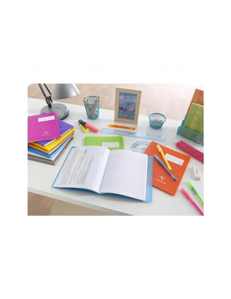 Cahier pique clairefontaine koverbook couverture polypropylene 24x32cm 96 pages 90g seyes coloris rouge.