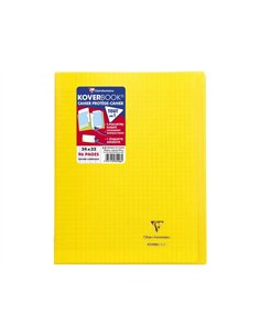 Cahier pique clairefontaine koverbook couverture polypropylene 24x32cm 96 pages 90g seyes coloris jaune.