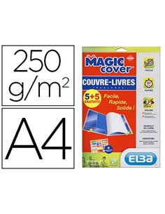 Couvre-livres elba magic cover pvc 9/100e 10 feuilles lisse incolore.