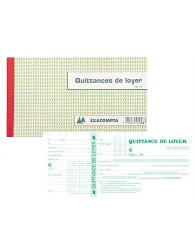 Manifold exacompta quittances loyer 125x210mm 50 feuilles tripli.