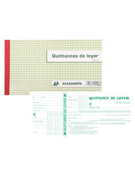 Manifold exacompta quittances loyer 125x210mm 50 feuilles tripli.