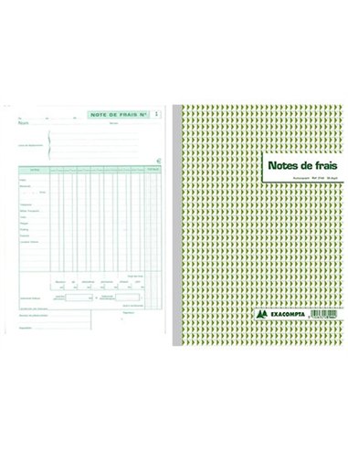 Manifold autocopiant exacompta notes de frais a4 210x297mm foliotage 50 duplis.