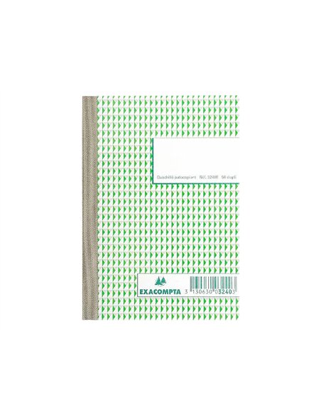 Manifold autocopiant exacompta a6 105x148mm quadrillé 5x5 foliotage 50 duplis.