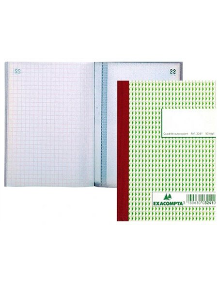 Manifold autocopiant exacompta a5 105x148mm quadrillé 5x5 foliotage 50 triplis.