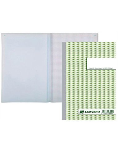 Manifold autocopiant exacompta a5 148x210mm quadrillé 5x5 foliotage 50 duplis.
