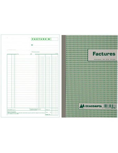 Manifold autocopiant exacompta factures tva a4 210x297mm foliotage 50 duplis.