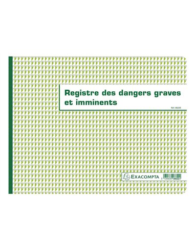 Registre dangers graves et imminents piqué exacompta 240x320mm 20 pages.