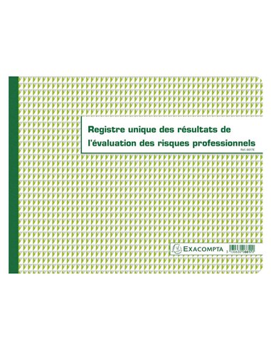 Registre piqué exacompta résultats évaluations risques professionnels 320x240mm 60 pages.