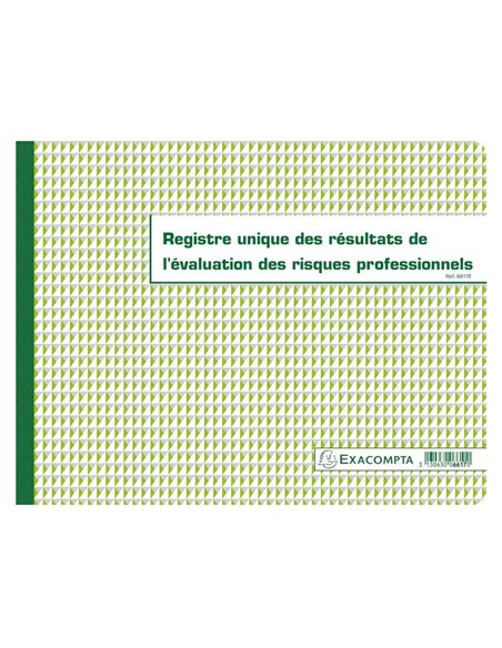Registre piqué exacompta résultats évaluations risques professionnels 320x240mm 60 pages.