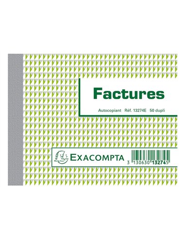 Manifold autocopiant exacompta factures 105x135mm foliotage 50 duplis.