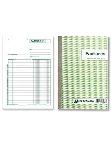 Manifold autocopiant exacompta factures a5 148x210mm foliotage 50 duplis.