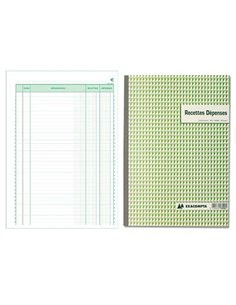 Manifold autocopiant exacompta recettes dépenses a4 210x297mm foliotage 50 duplis.