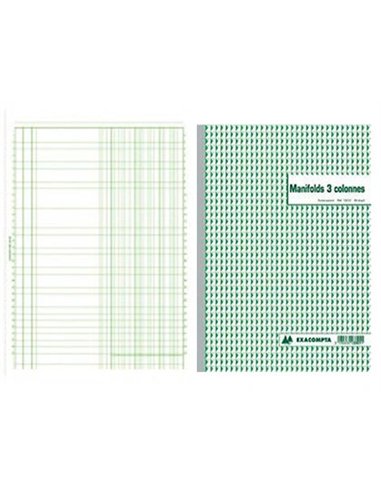 Manifold autocopiant exacompta 3 colonnes a4 210x297mm foliotage 50 duplis.