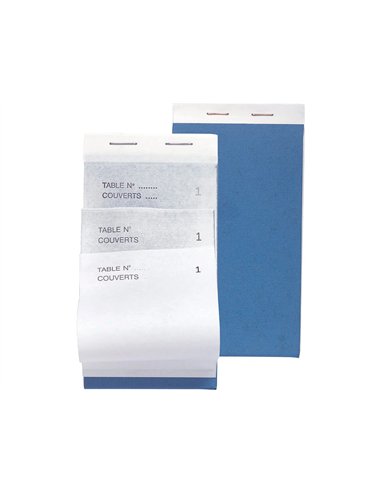Bloc maître d'hôtel exacompta autocopiant numéroté 1/50 8x15cm 50 duplis blanc.