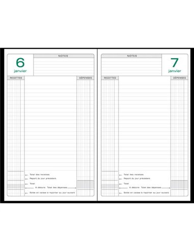 Agenda perpetuel caisse broche 1 jour no.