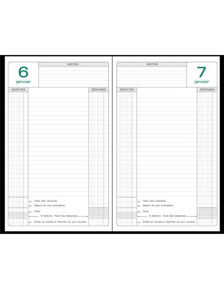 Agenda perpetuel caisse broche 1 jour no.