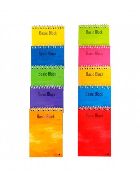 Cahier à spirales doré Superior 12º (85x125mm) 80 feuilles 60gr quadrillé - Couverture plastifiée - Marges marquées - Couleurs a