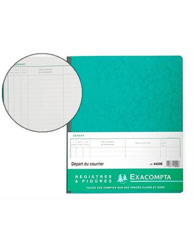 Registre piqué exacompta courrier départ 320x270mm 80 pages.
