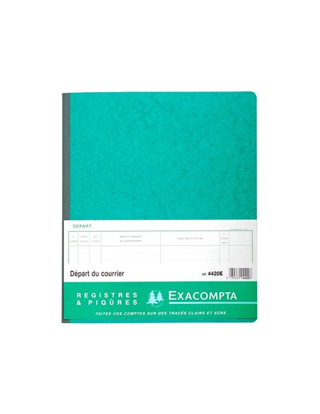 Registre piqué exacompta courrier départ 320x270mm 80 pages.