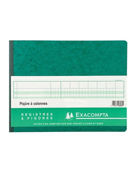 Registre piqûre exacompta colonnes 320x250mm 24 lignes 20 colonnes/2 pages 80 pages.