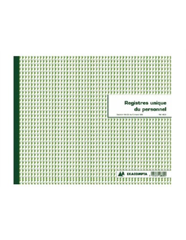 Registre piqué exacompta du personnel salariés stagiaires 320x270mm 52 pages.