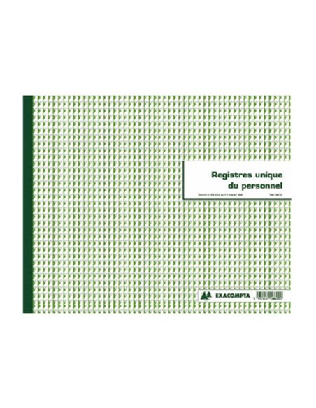 Registre piqué exacompta du personnel salariés stagiaires 320x270mm 52 pages.