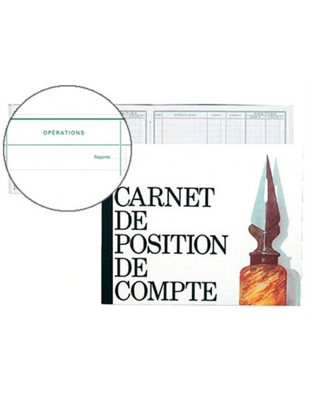Registre exacompta position de compte 160x195mm 40 pages.