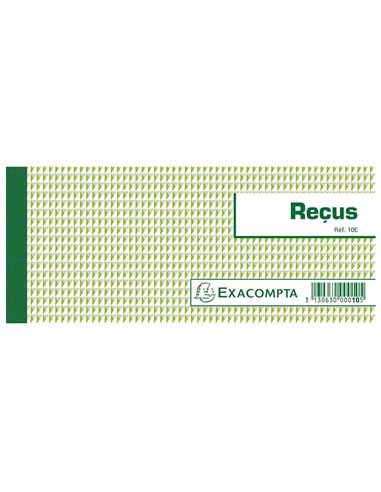 Carnet à souche exacompta reçus 13x9cm 50 feuillets 95g papier chèque amagnétique.