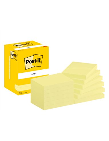 Bloc-notes post-it 657 102x76mm repositionnables coloris jaune 7100290168.