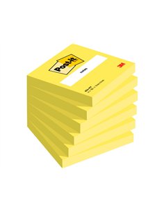 Bloc-notes post-it couleurs néon 76x76mm 100f repositionnables coloris jaune fluo.