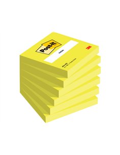 Bloc-notes post-it couleurs néon 76x76mm 100f repositionnables coloris vert fluo.