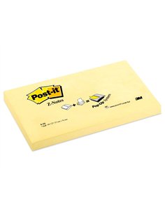 Bloc-notes post-it couleurs néon 127x76mm 100f repositionnables coloris jaune fluo. 2