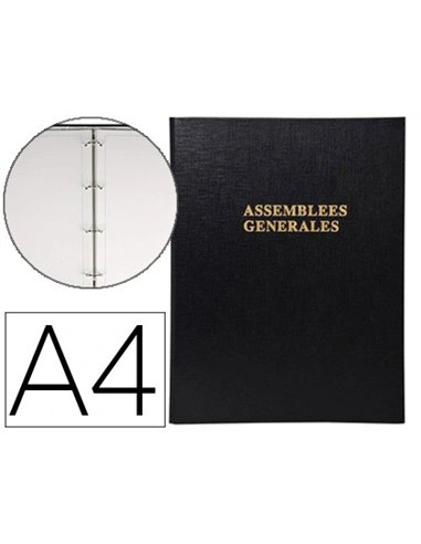 Registre classeur exacompta assemblées générales reliure économique 320x260mm 100 pages 80g.